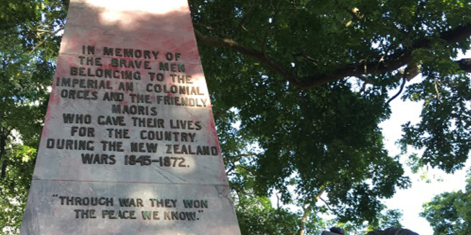 Axe attack on NZ Wars memorial
