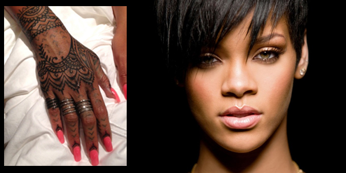 Rihanna moko merged with henna tattoo