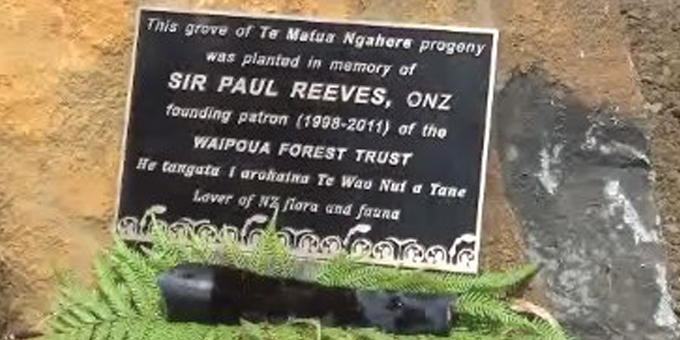 Kauri memorial for Sir Paul Reeves