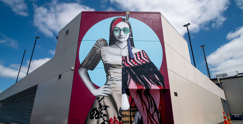 Cloak of peace for Palmerson North street art